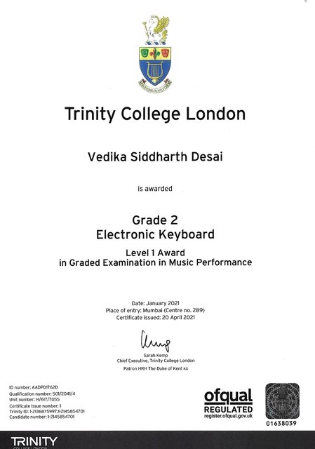 Grade 2 · Electronic Keyboard · 2021